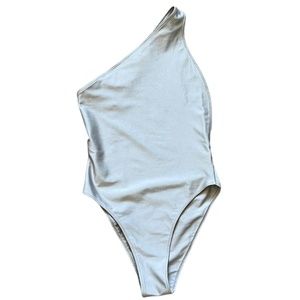 CULTIRA NEW Strap Shoulder One Piece Swimsuit In Argento Size S